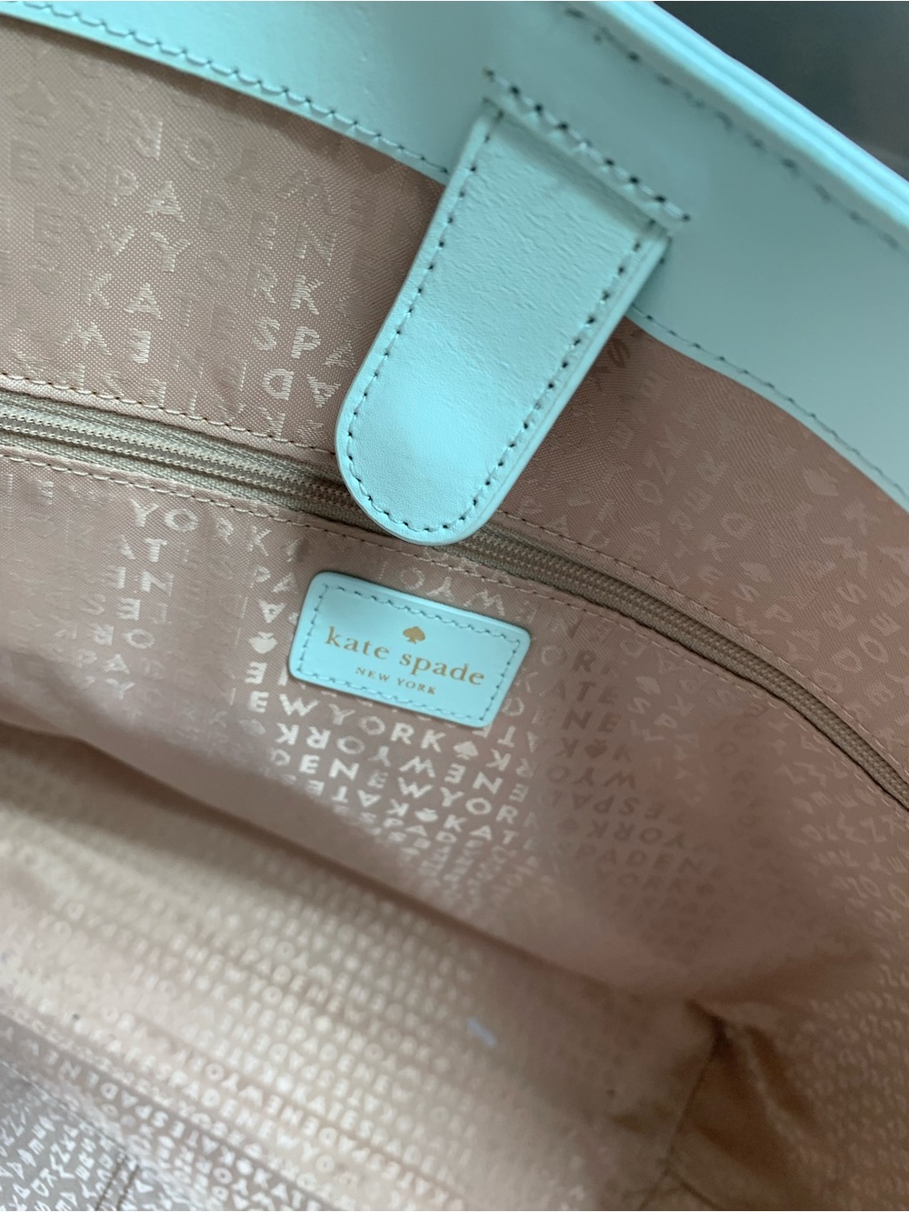 kate spade Mint Green Cactus Tote with Matching Cactus Wallet & Accessories - Picture 5 of 15